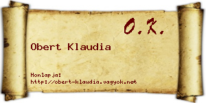 Obert Klaudia névjegykártya