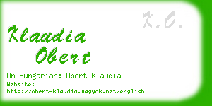 klaudia obert business card